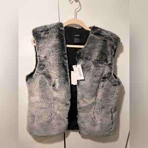 Surell Women's Charcoal Faux Fur Vest